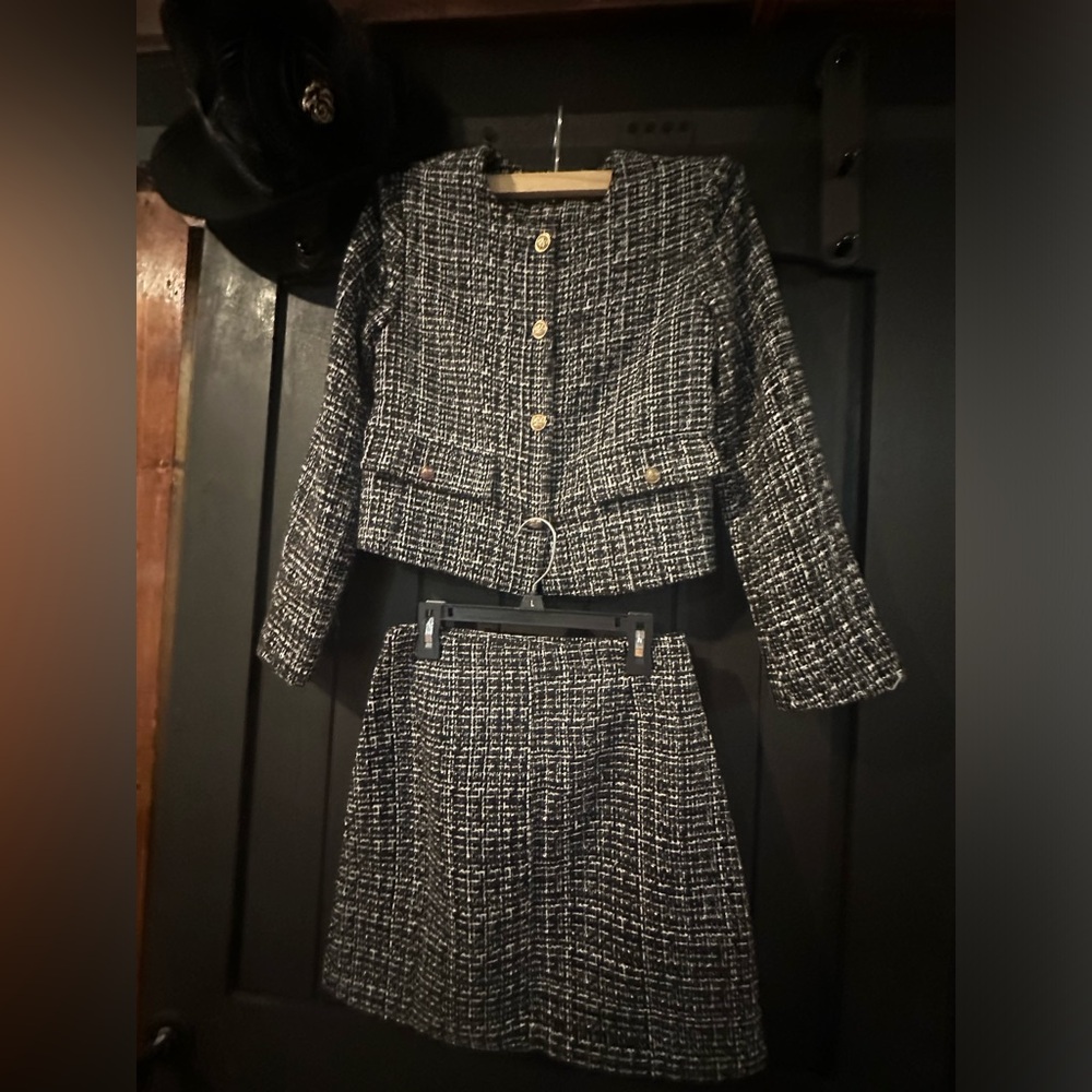 Tweed size small homecoming court suit with hat